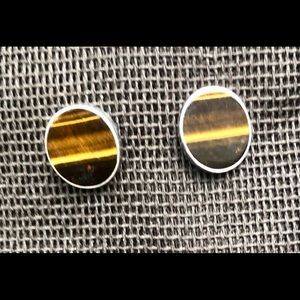 Sterling silver and tiger eye stone earrings